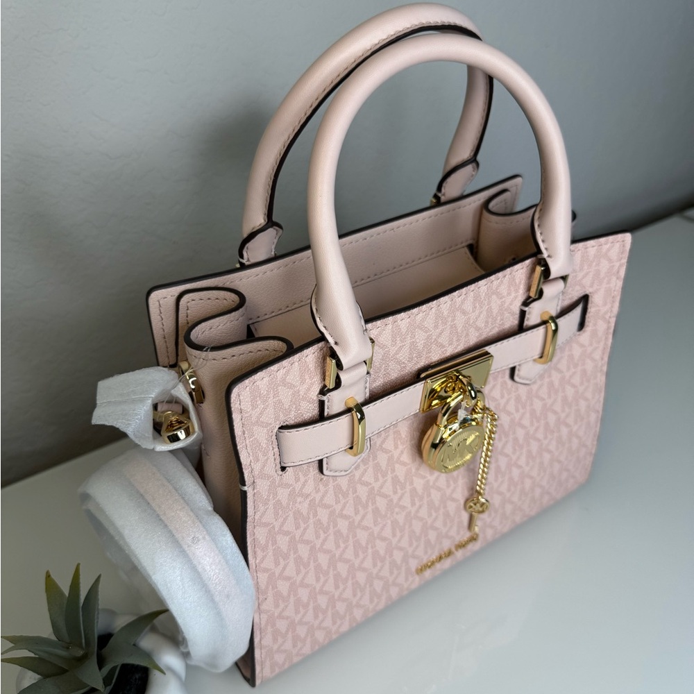 MICHAEL KORS Hamilton Small Satchel Dark Powder Blush NWT - Picture 2 of 10